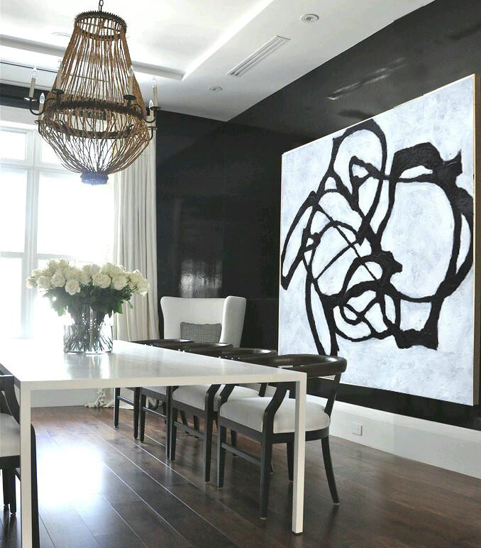 Modern Abstract Wall Art,Oversized Horizontal Minimal Art On Canvas - Extra Large Artwork